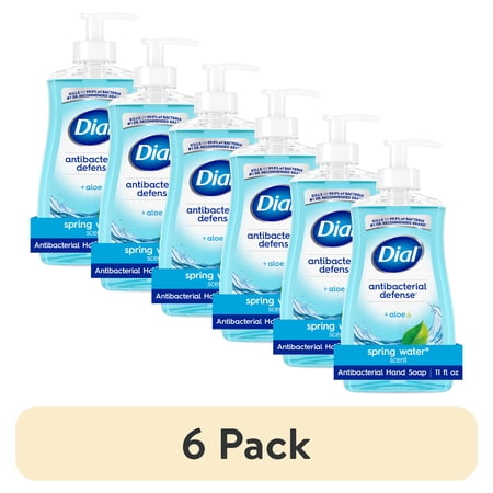 (6 pack) Dial Antibacterial Defense Spring Water Liquid Hand Soap, 11 fl oz