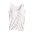 thumbnail image 3 of Mfakffe Womens Tank Tops with Built In Bras Casual Workout Sleeveless Racerback Shirts Comfy Yoga Camisole Tops Undershirt (White, 3XL), 3 of 5