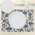 thumbnail image 3 of Ambesonne Mushroom Place Mats Set of 4, Bicolour Boho Woodland Art, Standard Size, Ivory and Slate Blue, 3 of 5