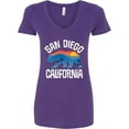 thumbnail image 3 of Inktastic San Diego California Bear Sunset Women's V-Neck T-Shirt, 3 of 5