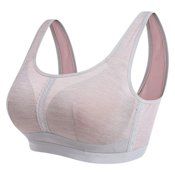 Elainilye Fashion Women's Bras Plus Size Underwear Cotton Comfortable Shockproof Shaping Yoga Fitness Bra Wirefree Gathering Bra,Purple