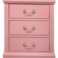 thumbnail image 3 of JERFIT 3-Drawer Pink Nightstand, No Assembly Required, Compact Bedside Table with Storage, 3 of 7