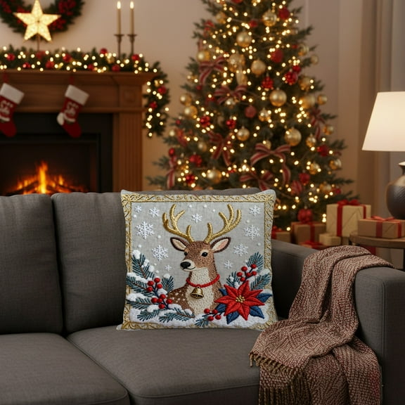 Christmas Shams Christmas Tree Pillow Covers,Christmas Decoration Soft Plush Throw Pillows for Bedroom Sofa Holiday Festivals Winter Home Decor J