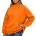 thumbnail image 2 of Lumtrix Mock Neck Sweatshirt Women Trendy Turtleneck Tops Cute Pullover Sweatshirts No Hood Winter Fashion Clothing Fall Long Sleeve Sweater Saffron XL, 2 of 5