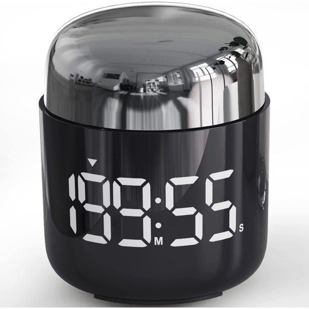Temporizador de cocina digital, temporizador de cuenta regresiva con ajuste de volumen de pantalla LED grande, temporizador para cocinar, tiempo de clase para niños y maestros (plata)