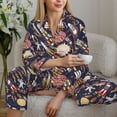 thumbnail image 6 of Daiia Cartoon Space 1 for Women's Long-Sleeved Pajama Set – Soft & Comfortable Sleepwear Button-Up Pajamas Cozy Lounge Wear-Large, 6 of 7
