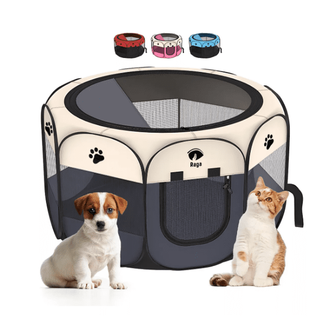 Casa Corral Portátil Wünd 91cm Para Mascotas Perro Área De Juego Modelo Gris
