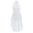 thumbnail image 4 of iiniim Girls Kids Lyrical Ballet Dance Dress Figure Ice Skating Leotard Skirted Sleeveless Performance White 12, 4 of 7