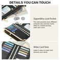 thumbnail image 6 of GOIACII Womens Wallet Ladies Vintage Billfold Compact Card Holder Long Zip Clutch Purse with Kiss Lock Black, 6 of 8