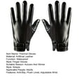 thumbnail image 7 of Yesbay 1 Pair Adults Faux Leather Gloves Plush Lined Gloves with Adjustable Wristband Thermal Gloves for Touchscreen Texting Driving Motorcycle, 7 of 7