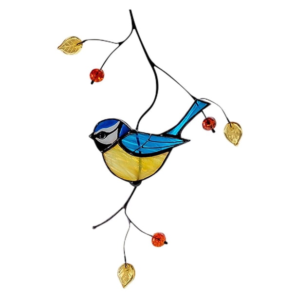 Calcomanías de pared de pájaros creativos, calcomanías de ventana de pájaro Calcomanía anticolisión de colibrí divertido para sala de estar Oficina Gu Estilo 3 Baoblaze Etiqueta de la ventana