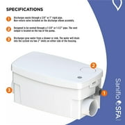 Saniflo Sanishower Residential Gray Water Drain Pump System, Medium Duty