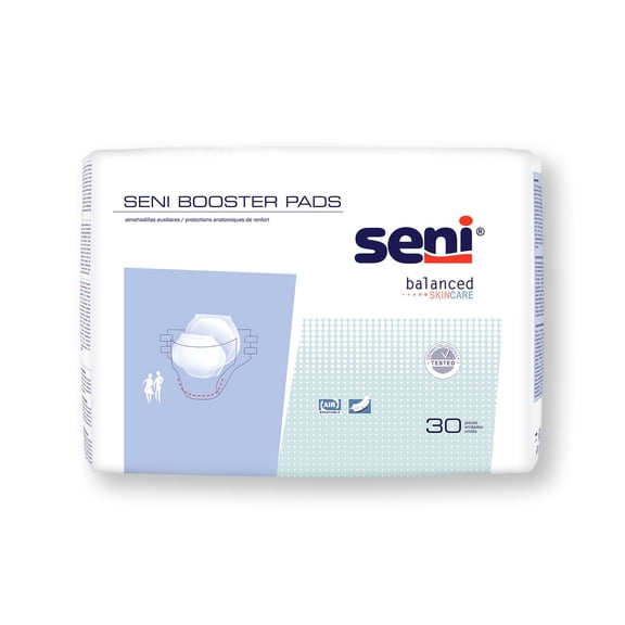 Seni Unisex Booster Pad Breathable 25" L S-NO30-PB1, 30 Ct