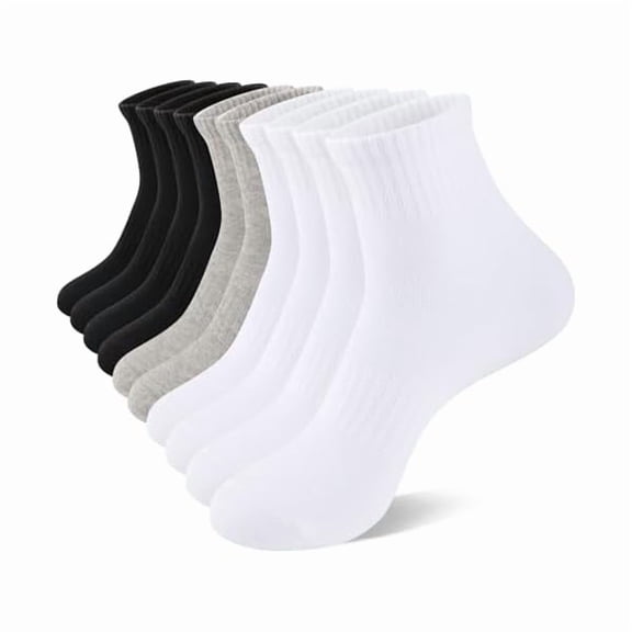 Eryueer Womens Ankle Quarter Socks Cotton Striped Athletic Casual Mini Crew Socks for Women (5 Pairs)