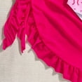 thumbnail image 6 of Linfrsh Girls Swimsuit 2 Piece Criss Cross Tankini Sets Ruffle Bathing Suit with Adjustable Strap Girls' Swimwear 6-14Y(Hot Pink,7-8 Years), 6 of 8