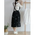 thumbnail image 4 of Waterproof Cotton Kitchen Cooking Pinafore Apron Dress with Pockets for Women Gardening Painting-Black Flower, 4 of 5