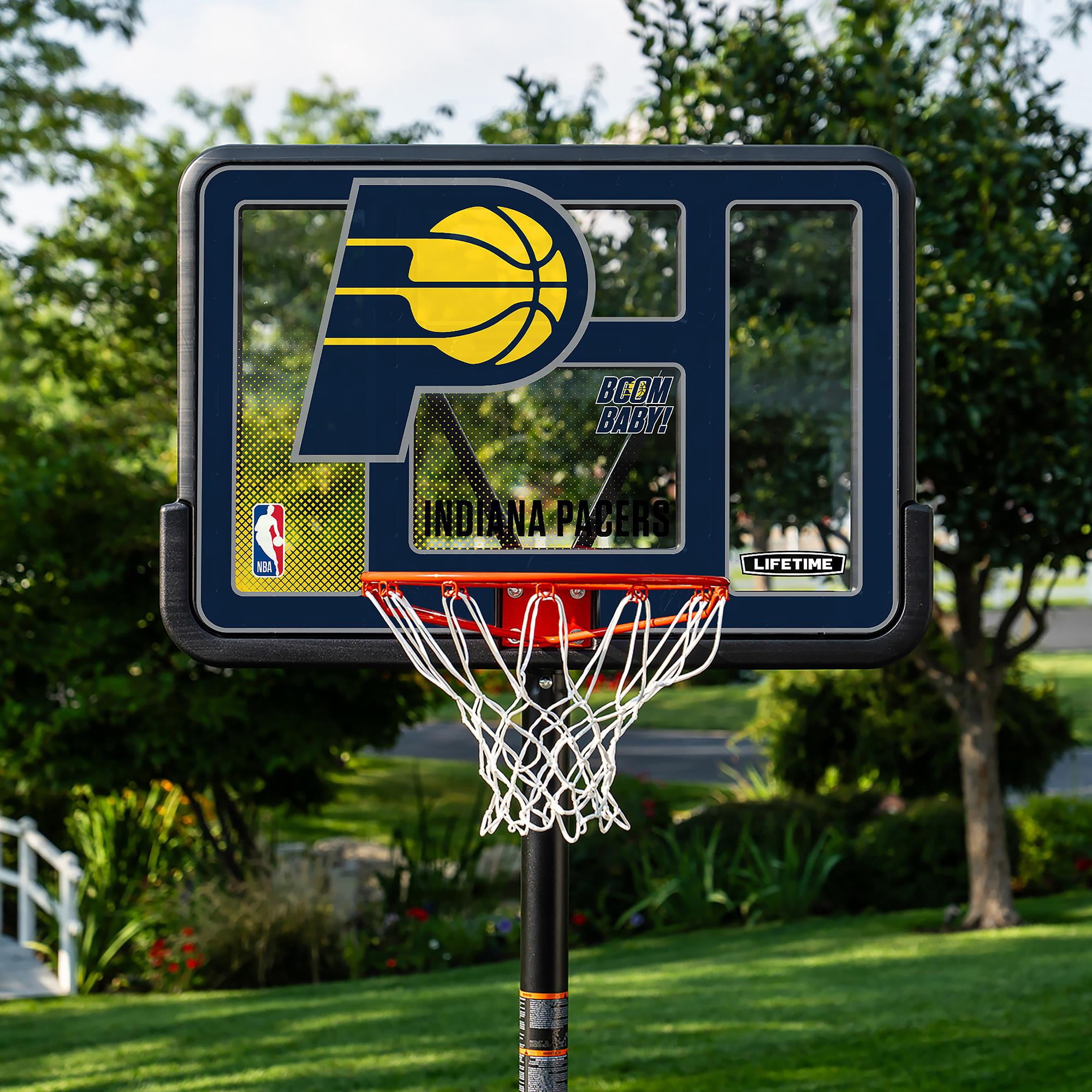 Lifetime NBA Indiana Pacers 44" Portable Basketball Hoop with Wheels - 7.5 to 10 Ft Adjustable Height