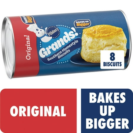 Pillsbury Grands! Southern Homestyle Biscuits, Original, 8 Count, 16.3 oz