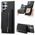 thumbnail image 1 of 2-In-1 Magnetic Zipper Wallet Case With Card Slots For Samsung Galaxy S24, iPhone 12 Pro Max, 1 of 5