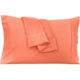 thumbnail image 2 of Royale Linens Standard Pillowcase Set of 2 - Bed Pillow Cover - 20"x26" - Coral Pillowcases - 1800 Brushed Microfiber, Wrinkle & Fade Resistant - Soft & Cozy- Standard Size Pillow Case (STD, Coral), 2 of 9