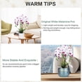 thumbnail image 5 of Artificial Orchid Flower in Grey Pot, Faux Pink Orchid Real Touch Fake Phalaenopsis Bonsai for Office Home Wedding Party Indoor Decor (Pink 1), 5 of 5