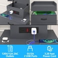 thumbnail image 3 of iRerts Side Table with Charging Station, Wood Nightstand with Drawers and LED Lights, Bedside Table with Plug Outlets, 2 USB Ports, Modern End Side Table for Bedroom Living Room Office, Gray, 3 of 10