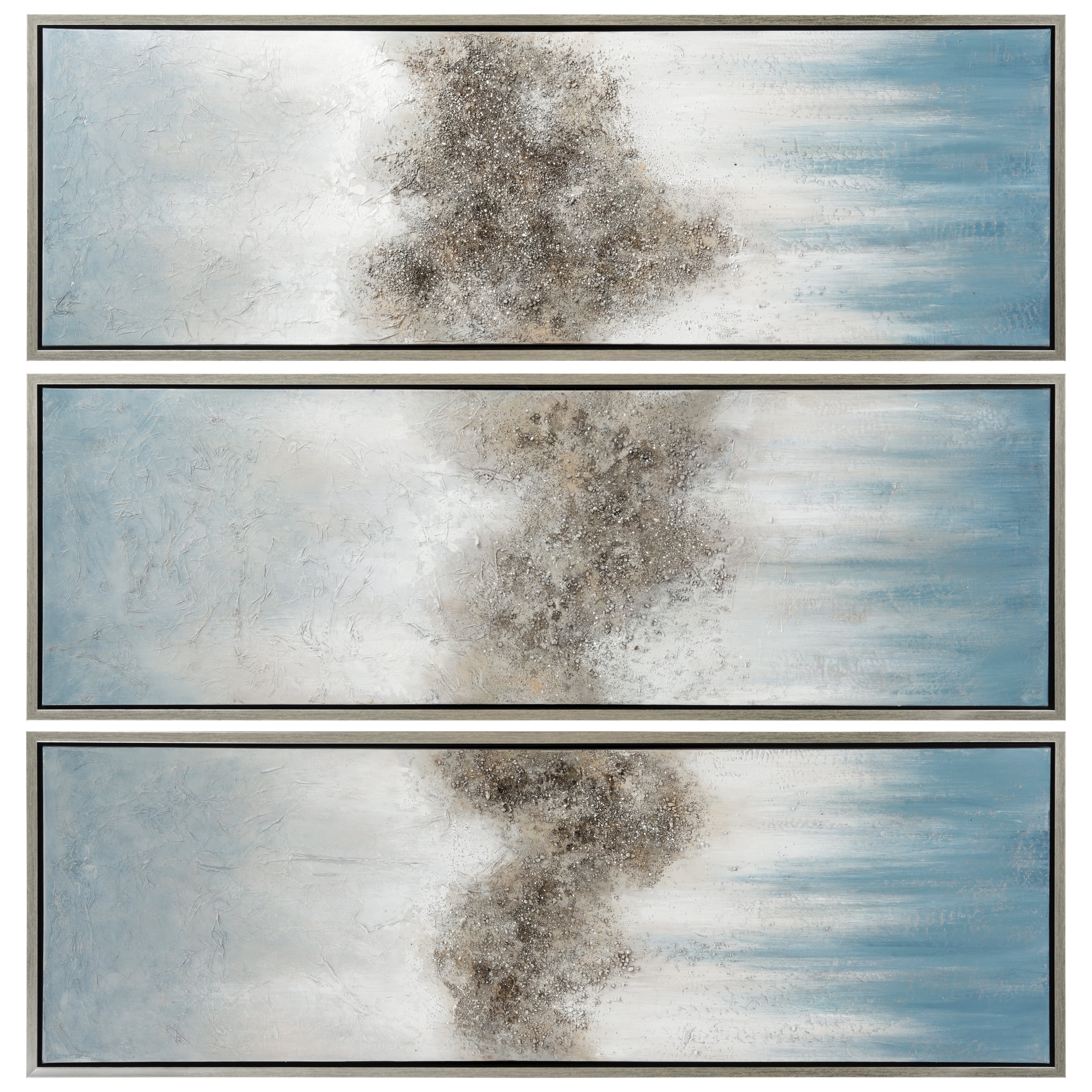 Empire Art Direct Sequence Textured Metallic Hand Painted Triptych Wall Art, 20" x 60" x 1.5" each, Ready to Hang