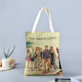 thumbnail image 2 of The White Lotus Bolso de tela con estampado de lienzo para mujer, bolsa de compras reutilizable y estética, con cremallera interior, regalo para mujer,38*45cm., 2 of 6