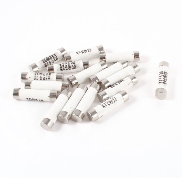16 Piezas 500V 20A Fusibles de Tubo Cerámico Cilíndrico de 10x38mm Link R015 RT14 RT18 RT19