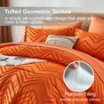 thumbnail image 3 of Flymme Orange Comforter Set with Sheets King Bed in Bag 7 Pieces Shabby Chic Bedding Sets Lightweight Soft Microfiber Boho Bed Set for All Season, 3 of 8