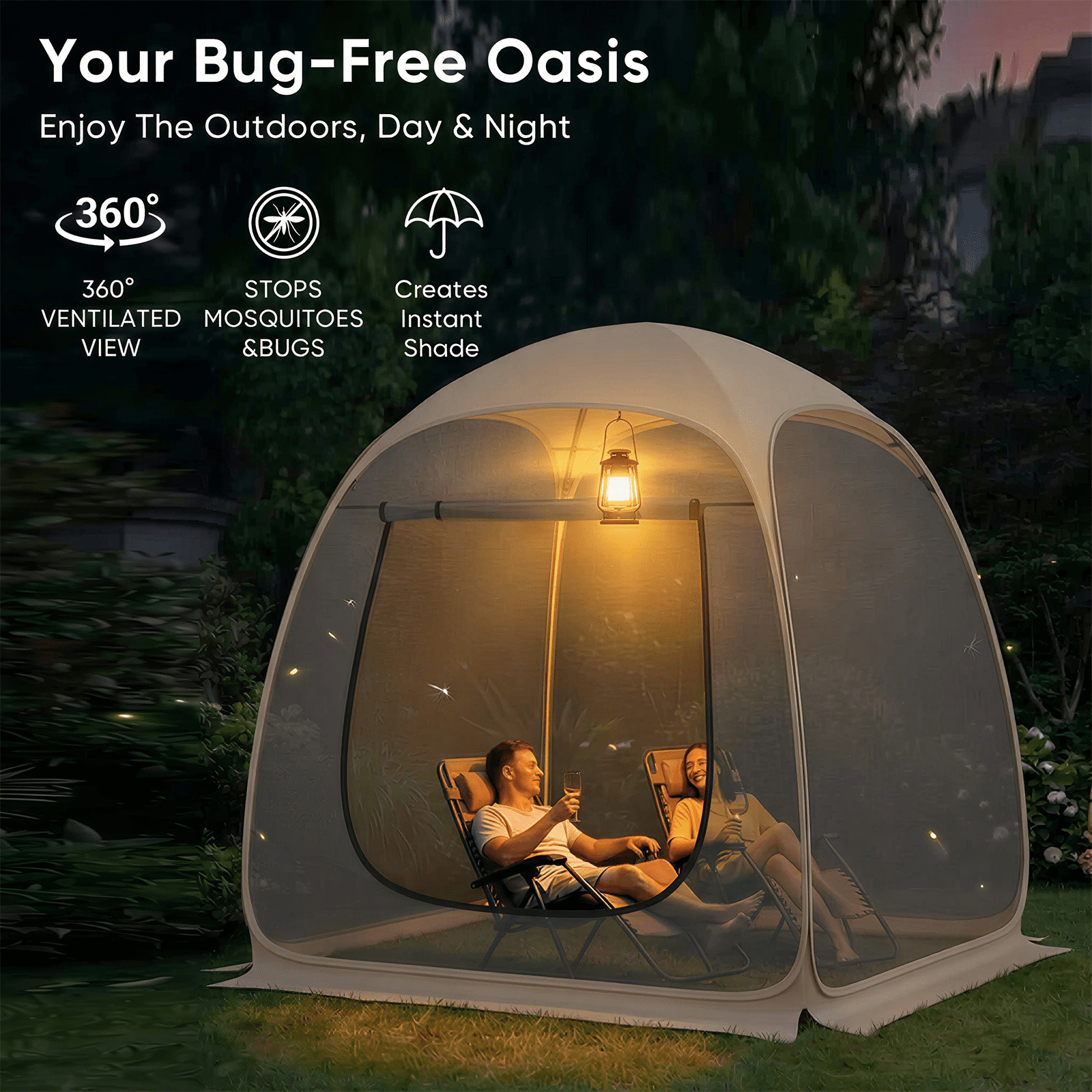 TABU Screen House Tent, 6x6ft Pop up Screen Tent, 4-5 Person Screened Canopy Tent with Carry Bag for Backyard & Outdoor Activities