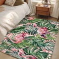 thumbnail image 4 of Pink Flamingo Area Rugs 3x5 ft Country Tropical Animal Green Monstera Leaf Plant Farm Washable Rug Non Slip Indoor Carpet Absorbent Floor Mat for Living Room Bedroom Dining Room, 4 of 9