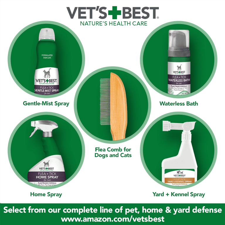 Vet's Best Flea and Tick Home Spray for Cats, Flea Treatment for Cats and Home, Flea Killer with Certified Natural Oils, 32 Ounces