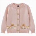 thumbnail image 2 of Gibobby Sweater Baby Boys Girls Button-Up Cardigan Crew Neck Long Sleeve 12 Months 2t 3t 4t Toddler Knit Sweater(3-4 Years,Pink), 2 of 7