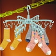 thumbnail image 1 of DEBGFS Sock Drying Rack 24 Clips Plastic Laundry Clothes Hanger Rotatable Hanger Foldable Portable Clothes Drying Rack for Socks Underwear Baby Clothes,green, 1 of 8