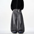 thumbnail image 5 of Mrmall Mens Baggy Loose Fit Jeans Wide Leg Long Jeans Vintage Y2K Hip Hop Denim Jeans Streetwear, 5 of 6