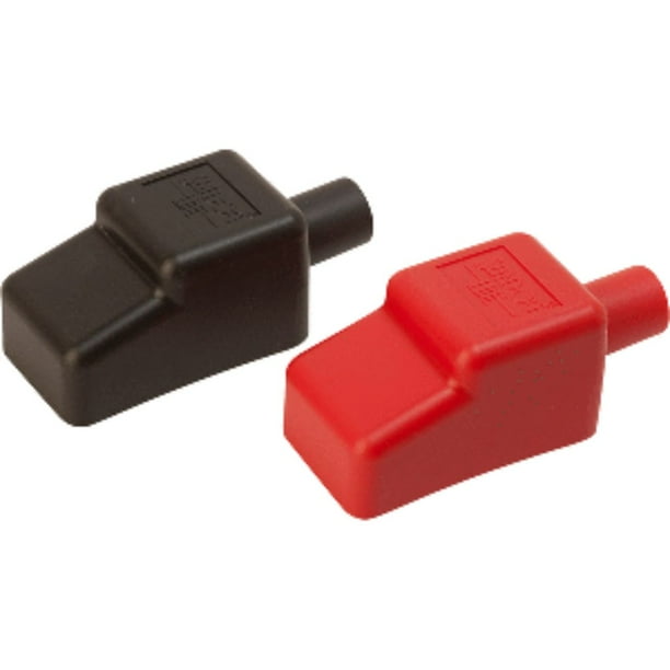 6" Black and Red Contemporary PVC Battery Terminal Covers