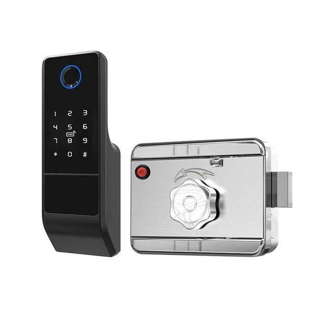 Waterproof Fingerprint Smart Door Lock Outdoor Gate Bluetooth Password Deadbolt +Mechanical Key