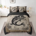 thumbnail image 2 of Feelyou Rustic Pike Fish Twin Bedding Sets 7-Piece for Men, Western Happy Christmas Bedding Comforter Set, Hippie Wildlife Animal Reversible Sheet Sets, Lightweight Room Decor, 2 of 8