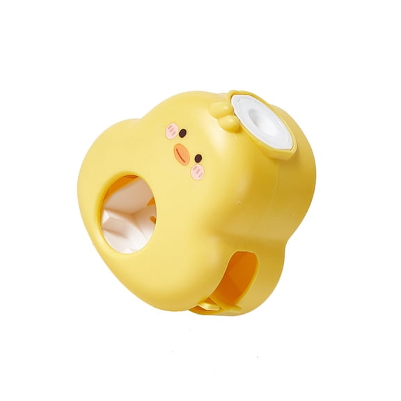 Wall Mounted Auto Squeeze Toothpaste Dispenser Cartoon Duck Bathroom Organizers Toothbrush Rack For Children Adults