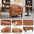 thumbnail image 6 of Yaheetech Faux Leather Accent Chair for Living Room, Brown, 6 of 8
