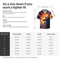 thumbnail image 5 of Lsque Sunset Surfing Silhouette print Men's Cuban Collar Short Sleeve Shirt Summer Beachwear Casual Button Down Fashionable Vacation Leisure Shirt-Small, 5 of 7