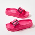 thumbnail image 4 of Women's Fashion Thick‑Sole Adjustable Buckle Strap Sandals, EVA Open‑Toe Slide Sandals For Summer Beach Pool Outdoor Casual Daily Wear Hot Pink, 4 of 4