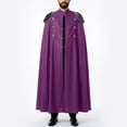 thumbnail image 6 of Virmaxy Halloween Costume Men's Costume Cloak High Stand Collar Gothic Style Cape with Gold Chains for Halloween Cosplay Party Dress Up Hot Pink, 6 of 7