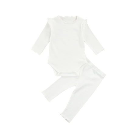 

ZQC Baby Fall Tracksuit Long Sleeve Frilly Romper/T-Shirt + Long Pants