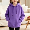 thumbnail image 2 of Kogui Hoodie for Boys Big Boy Pullover Hoodies Sweatshirts Cotton Kangaroo Tops Size 13-14 (Purple,13-14 Years), 2 of 6