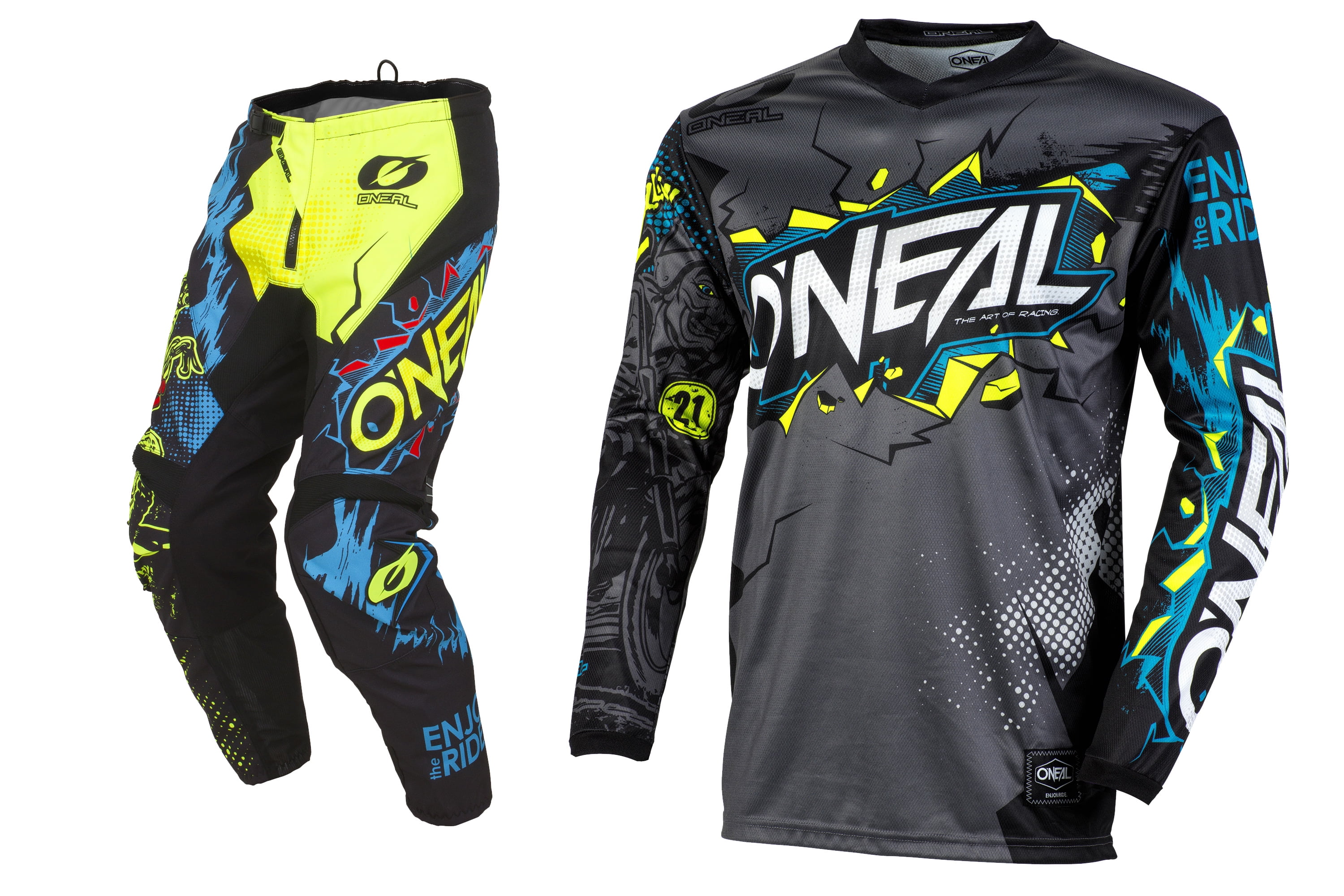 2019 O'Neal Element Racewear neongelb Jersey Trikot mx motocross mtb DH Enduro 