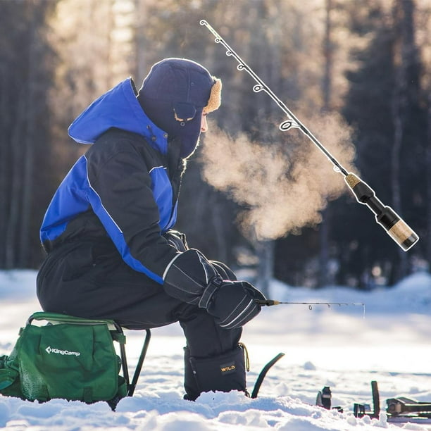 Mini Canne à Pêche Sur Glace Télescopique 60cm – Carbone – Matériel Hiver (neuf)