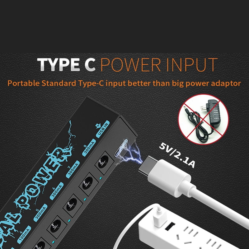 2X PEDAL POWER Guitar Pedal Power Guitar Effector Power Supply 8 Isolated DC Output Guitar Effect Pedal