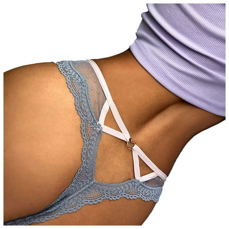 

WZHKSN Women Lace Panty Grey Hipsters Thongs 1-Pack